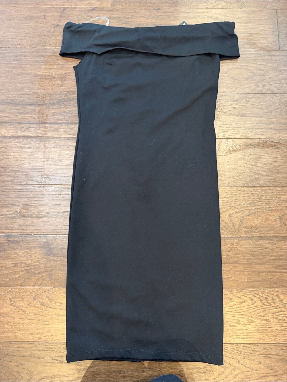 UK2LA Strapless Fold-Over Black Bodycon Dress in Black Size Large NWT - C28-063